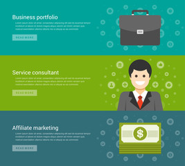 Poster - Website Headers or Promotion Banners Templates and Flat Icons Design