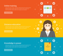 Poster - Website Headers or Promotion Banners Templates and Flat Icons Design