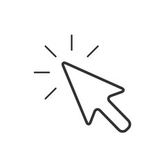 Poster - Computer mouse cursor icon in flat style. Arrow cursor vector illustration on white isolated background. Computer mouse cursor icon in flat style.