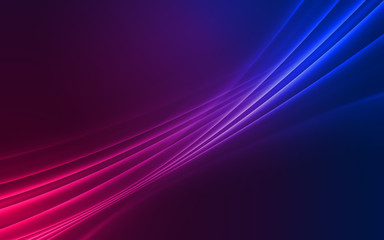 Leinwandbilder - Dark abstract background with neon lines, glow.
