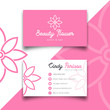 beautiful pink flower business card design vector