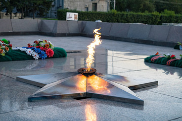 eternal flame burns in Irkutsk Park