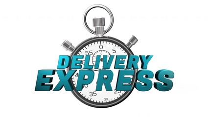 Wall Mural - express delivery animation with chronometer