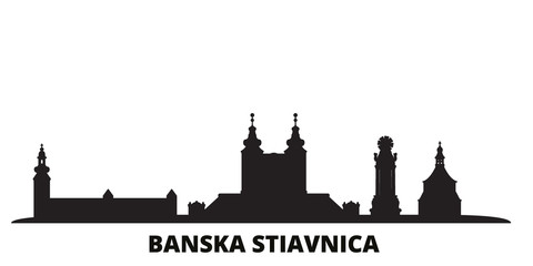 Wall Mural - Slovakia, Banska Stiavnica city skyline isolated vector illustration. Slovakia, Banska Stiavnica travel cityscape with landmarks