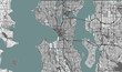 Detailed map of Seattle, USA