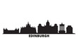 United Kingdom, Edinburgh city skyline isolated vector illustration. United Kingdom, Edinburgh travel cityscape with landmarks