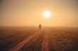 © kovop58 - Health and fitness concept photo. Alone runner train in orange autumn morning nature