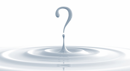 Poster - Water Splash with Question Mark on white