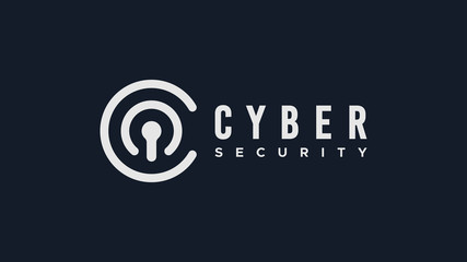 Poster - abstract lock sign letter c cyber security logo design template element