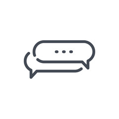 Poster - Chat and message line icon. Dialog and communication vector outline sign.