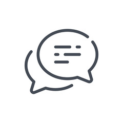 Poster - Chat and message line icon. Dialog and communication vector outline sign.