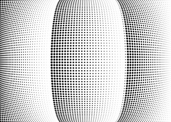 Abstract halftone wave dotted background. Halftone twisted grunge pattern, dot, circle.  Vector modern optical halftone pop art texture for poster, business card, cover, label mock-up, sticker layout