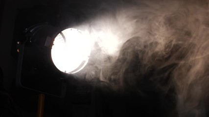 turning a spotlight in a stage