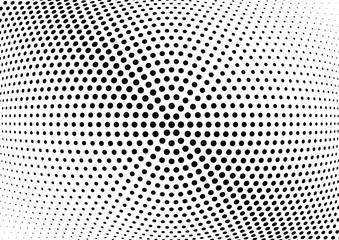 Abstract halftone wave dotted background. Halftone twisted grunge pattern, dot, circle.  Vector modern optical halftone pop art texture for poster, business card, cover, label mock-up, sticker layout