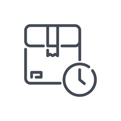 Poster - Fast delivery service line icon. Time of delivery vector outline sign.