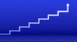 © Eightshot Studio - Stairs are going from the floor upward. Increase the concept with an arrow. Vector illustration.