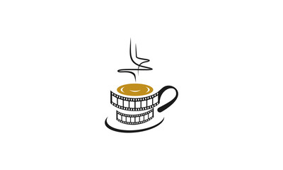 Wall Mural - coffee movie logo icon vector