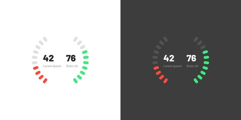 Poster - Control knob used for regulating. Dashboard UI and UX Kit. Control center design. Progress bar. Temperature control. Eps 10.