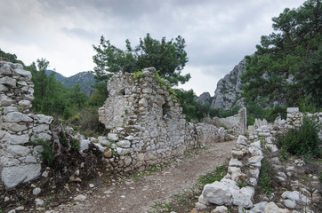 Ruins of the ancient city in Turkey