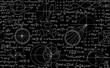 Vector mathematical seamless pattern with handwritten math and physics formulas. You can use any color of background