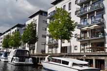 Copenhagen, Denmark. Urban City Views During Canal Boat Cruise.