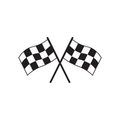 Wall Mural - flag race icon,finishing flags. flat vector icon. simple black symbol on white background