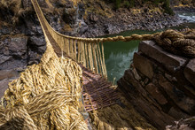 Inca Qeswachaka Bridge Made Of Grass.