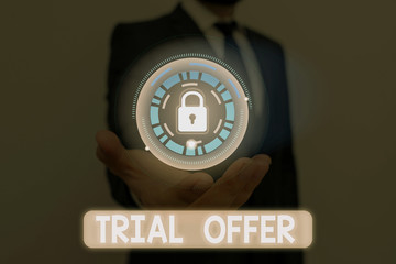 Aufkleber - Word writing text Trial Offer. Business photo showcasing A temporary free or discounted offer of a product or services