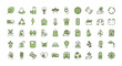 environment ecology icons collection line and fill