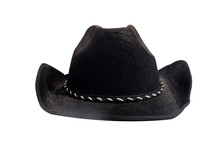 Black Cowboy Hat Isolated On White Background.