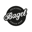 Vintage Bagel sign label lettering