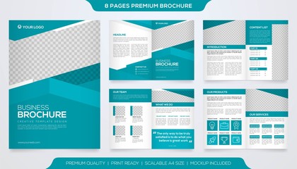 set of minimalist business brochure template with simple style and modern layout 