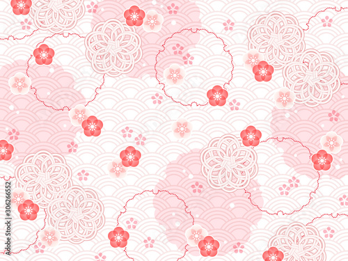 梅の花の和柄 Stock ベクター Adobe Stock