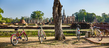 Parked Bikes In Front Of Sukhothai Historical Park