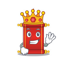 Sticker - King Indonesian chinese scrolls on cartoon character mascot design