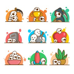 9 funny skull illustration