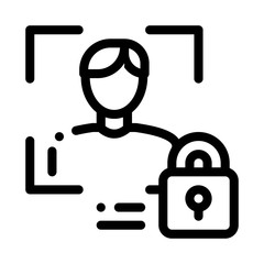 Poster - Human Lock Security Icon Vector. Outline Human Lock Security Sign. Isolated Contour Symbol Illustration