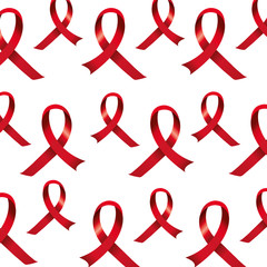 Canvas Print - pattern of aids day awareness ribbons vector illustration design