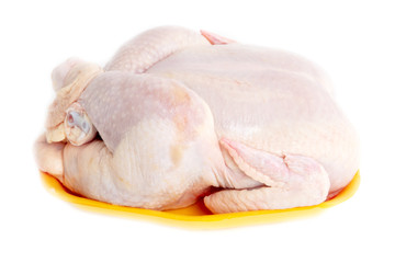 Poster - Chicken meat in a plate on a white background