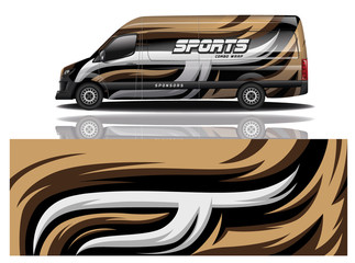 van car decal wrap design vector