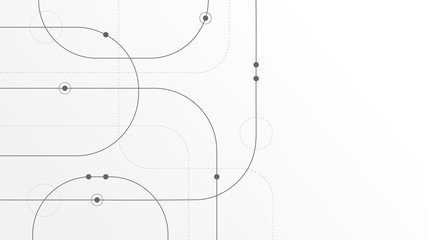 Aufkleber - Abstract geometric Circuit connect lines and dots.Simple technology graphic background.Illustration Vector design Network technology and Connection concept.