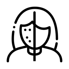 Poster - Skin Face Before and After Icon Vector. Outline Skin Face Before and After Sign. Isolated Contour Symbol Illustration