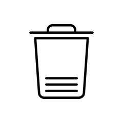 Poster - Simple trash can line icon.