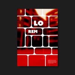 Wall Mural - Dark Red and Black Monochrome Modern Style Tiled Flyer or Cover Design for Your Business with Blurred Urban Theme - Applicable for Business Reports, Presentations, Placards, Posters