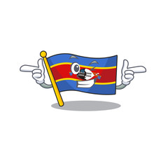 Wall Mural - Funny flag swaziland mascot cartoon style with Wink eye