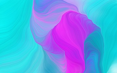 Poster - contemporary waves illustration with medium orchid, bright turquoise and corn flower blue color