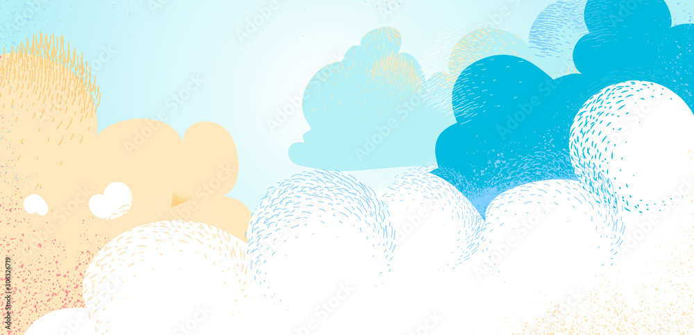 Light blue cloudy summer sky background - Vector Stock Vector | Adobe Stock