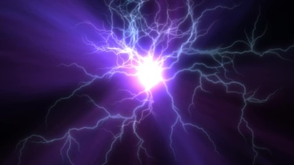 Wall Mural - 4k abstract animated tunnel with lightning