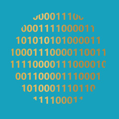 golden binary code background- vector illustration