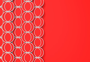 Poster - 3d rendering. red circular line shape pattern design wall background.